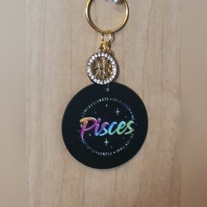 💀NEW 💀 Pisces Zodiac Keychain with Gold Accent